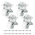 Swivel Castors Wheels, 4 Pcs Nylon Heavy Duty Moving Caster Wheels, Swivel Wheels with Double Ball Bearings Swivel Head, Trolley Furniture Wheels with Screws - Max 80 Kg per Set