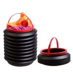ORIGINAL MART Polypropylene 4 L Collapsible Foldable Pop Up Waste Bin With Adjustable Hanging Strap For Car, Van, Suv, Truck (Black), Manual-Lift