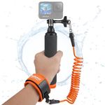 Action Camera Non-Slip Handler Floating Hand Grip Holder Mount w/Steel-cored Safety Strap for GoPro Insta360 Akaso Underwater Camcorder Scuba Diving Snorkeling Surfing Rafting Kayaking Selfie Stick