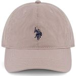 U.S. Polo Assn. Small Pony Logo Baseball Hat, Washed Twill Cotton Adjustable Cap, Light Grey, One Size