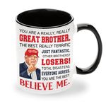 Best Brother Ever Mug - Brother Gifts From Sister - Fathers Day, Birthday Gift For Brother, Big Brother Gifts - Funny Brother Gifts For Brothers From Sisters, Siblings - Brother Ceramic Mug 11Oz