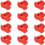 Hipat Whistle,12PCS Red Plastic Whistles with Lanyard, Loud Crisp Sound Whistles Bulk Ideal for Coaches, Referees, and Officials (Red(12PCS))