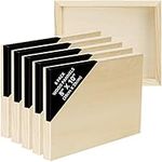 Belle Vous 6 Pack Unfinished Wooden Canvas Painting Boards - 20 x 25cm / 8 x 10 Inches - Natural Basswood Panel - Mixed Media Cradle Panels for Encaustic Art, Paint Pouring & Crafts