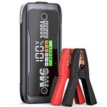 MOSTOOL M6 3000A Peak Portable Jumper Box, Battery Booster Start, 12V Car Battery Charger and Jumper Cables for 10.0L Gas and 8.0L Diesel Engines