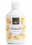 Vitality Multivitamin Liquid - High Absorption Rate, Vitamins, Minerals, Aminos and Super Greens, Energy Booster and Immune Support, 100% Natural Mandarin Flavour, Men and Women, One Life Foods, 500ml