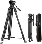 SmallRig AD-50 Max Heavy Duty Video Tripod, 68.5" Carbon Fiber Lightweight Tripod with FreeSpeed One-Step Height Adjustment, Fluid Head, Dual-Mode QR Plate, Load up to 17.6lb