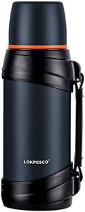 2L/68oz Large Coffee Bottle for Travel, Flasks for Hot and Cold Drinks, Stainless Steel Vacuum Insulated Hot Water Bottles with 2 Cups for Hiking/Camping, Keep Hot 24Hrs (Blue)
