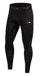 TCA Boys' SuperThermal Compression Base Layer Football Running Leggings Tights - Black Stealth, XL Boy (12-14 Years)