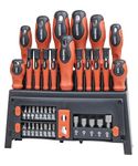 Buildskill 39 Pieces Screwdriver Set, Screwdriver with Ergonomic Non-Slip Grip, With Magnetizer Demagnetizer, Wear-Resistant Phillips & Flathead Tips, Precision Screwdrivers Included