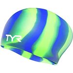 TYR Multi-Color Long Hair Silicone Swim Cap