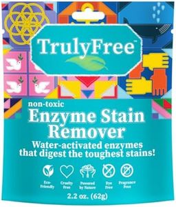 Truly Free Enzyme Laundry Stain Remover - Natural Laundry Detergent Booster for Blood, Grass, Pet Urine & Odor - Biological Washing Powder for Clothes, Couch Fabric (50 Scoops)