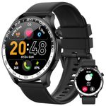 Smart Watch for Men Answer/Make Calls, 40mm AMOLED Smartwatch, IP68 Waterproof and 110+ Sport Modes Fitness Watch with Heart Rate/Sleep/SpO2 Monitor, Watch for Android iOS Phones compatible black