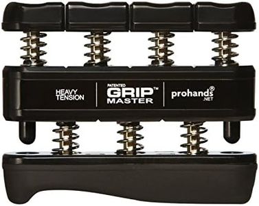 Prohands Gripmaster Hand Exerciser, Finger Exerciser (Hand Grip Strengthener), Spring-Loaded, Finger-Piston System, Isolate and Exercise Each Finger, (9 lb Heavy Tension, Black-Gripmaster)