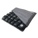 ANMSVI Air Inflatable Wheelchair Seat Cushion for Car, Office, Home Living, Adjustable Firmness for Coccyx, Sciatica Pain Relief, Tailbone Pain Relief, 46x 41x 5.3cm whit Grey Cover