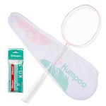 KUMPOO Badminton Racket 5U Lightweight Badminton Racquet: YULING Full Carbon Fiber Badminton Racket with Great-Performance & Balance, Professional Badminton Racket with Grip and Racket Bag, Pink