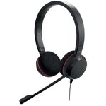 Jabra Evolve 20 Stereo Headset with noice canceling mic, Connect to Mobile/Tablet via USB-C/A, Lightweight Headband