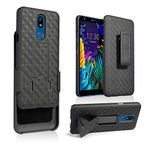 LG Prime 2/LG Tribute Royal/LG Aristo 4 Plus/Arena 2/Journey LTE/K30 2019, ZASE Holster Case Tough Rugged Armor Super Slim Protective Cover Strong Clip Defender Kickstand (Black Holster Combo Case)