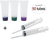 Travel Well 25ml Clear Plastic Empty Bottles with Screw Cap BPA-free Set of 50 With Injector Syringes