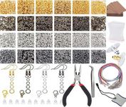 DIY Crafts 10 Grm, Bright Gold, Jump Rings Clasps,Earring Back, Earring Hooks, Earring Cards Holder, Pliers, Tweezers for Jewelry Making Supplies Earring Hardware Pieces Rep (10 Grm, Bright Gold)