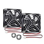 GDSTIME 80mm Fan 80 x 25mm Computer Fan 12V Fan 80mm Cooling Fan Dual Ball Bearing 8CM Case Fan 2800 RPM DC Brushless Cooling Fan (pack of 2) For Workstation PSU Cabinet Amplifier