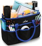 Large Multi-Functional Carrying Bag, 600D Nylon Artist Tote Bag with 16 Pockets Caddy for Art, Craft, Sewing, Make-up or School, Medical, Office Supplies Organizer, Blue