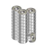 Kozelo 30pcs 604-ZZ Deep Groove Ball Bearings - [4mm Bore x 12mm OD x 4mm Thickness] Double Metal Shielded P0 Bearings for Industrial Equipment, Carbon Steel, Z1