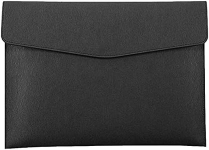 Rikutog PU Leather A4 File Folder Document Holder Waterproof Portfolio Envelope Folder Case with Snap Closure(Black)