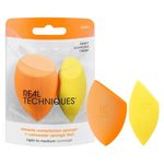 Real Techniques Miracle Complexion Sponge + Concealer Sponge Duo, Makeup Blending Sponges For Foundation & Concealer, Offers Light To Medium Coverage, Natural, Dewy Makeup, Latex-Free Foam 2 Count