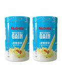 NUTRELA Weight Gainer - 500G (Pack Of 2) | 20G Protein, 66.8 Carbs & 3834Gm Calories | Ideal For Athlete, Men, Women & Kids - Banana Flavour, Powder