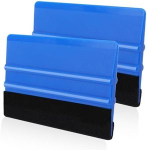 WRAPXPERT Blue Felt Squeegee,2 Pcs Squeegee for Vinyl,Medium Hardness Vinyl Squeegee Scraper Tool Kit for Crafts Car Wrap Window Tint Wallpaper Glass Film Application