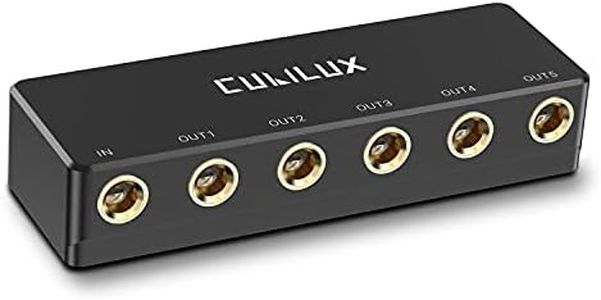 Cubilux Passive 6.35mm Headphones Splitter Box, 1/4” Stereo Multi Audio Distributor, Multiport Quarter Inch TRS TS Aux Splitter for Guitar Signal, Studio Recording, Live Performance, Monitors