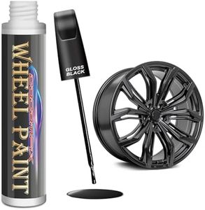 Gloss Black Rim Touch Up Paint, Car Wheel Scratch Repair Touch Up Paint Pen, Black Rim Paint Universal Color, Quickly Fix Rim Scratches, Curb Rashes and Surface Damage (Gloss Black)