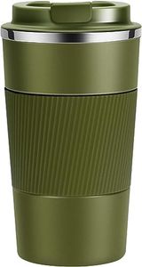Travel Mug Reusable Coffee Cups 510ml/17oz Insulated Mug Thermal Tumbler to Go with Lid Leak Proof Thermal Insulated Vacuum Insulation Stainless Steel Bottle for Hot Cold Drinks (Green)