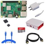 Raspberry Pi 3 Model B+ Kit with Adapter, Case, LAN & HDMI Cable, HeatSink, SD Card - The Complete Kit