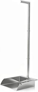 35in Heavy Duty Stainless Steel Standing Dust pan with Handle, Long Handle Metal Dustpans, Stand Up Large Dustpan for Farm, Office, Garage, Outdoor Yard, Commercial & Household Use