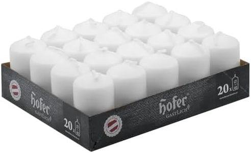 Hofer Candele Bianche a Colonna - 4 x 7 cm - Set di 20 Candele Decorative Cilindriche - Cera Colore Bianco - Lunga Durata di 11 Ore - Antigoccia - Non Profumate - Qualità RAL