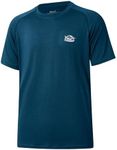 Willit Men's Rashguard Swim Shirt UPF 50+ Sun Protection Shirt Short Sleeve SPF Quick Dry Fishing Shirt Heather Navy M