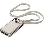 Keallce Case for iPhone 14 6.1'', Detachable Crossbody Wallet Case with RFID Blocking Card Slots, 360ｰStand Ring, Flip Leather Protective Cover Lanyard Shoulder Strap Women for iPhone 14 2022 5G,Beige