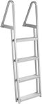 Garveetech 5 Steps Removable Dock Inclined Ladder, 350lbs Load Capacity, Detachable Aluminum Swimming Ladder, Nonslip, for Lake, Marine Boarding, Pool