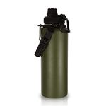 Volhoply 40 oz Insulated Water Bottles Paracord Handle, Stainless Steel Sports Bottle with Spout Lid, Reusable Double Walled Vacuum Metal Travel Thermos with Wide Mouth for Adults (Army Green, 1 Set)