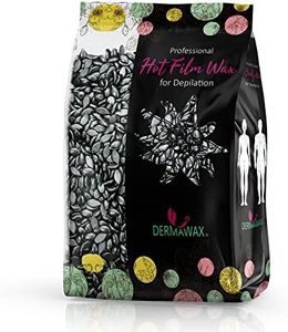 Dermawax Perles de cire Noir avec de l'huile de noix de coco sans bandes de cire pour l'épilation, cire pour le corps entier à la cire brésilienne, jambes, visage, bras, zone de bikini et intime 1 kg