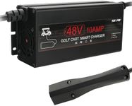 SUNPIE 48Volt Golf Cart Battery Charger,10A 48V Trickle Smart Charger for EZGO RXV/TXT Golf Cart,Full in 5-8H,3-Pin Triangle Plug,10 ft,for Lead Acid Battery,AGM,Gel