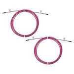 PATIKIL 10Ft Speed Jump Rope Replacement Cable, 2 Pack 2.5mm Professional Skipping Rope Steel Wire Replace for High Speed Jump Ropes, Pink