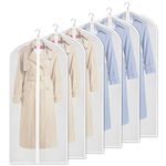 Zilink Clear Garment Bag Dress Bags for Storage 54-inch Dust-Free Coat Bags with Full Length Zipper for Clothes Closet Storage, Set of 6