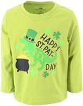 Unique Baby Boys Long Sleeve Irish Dino St Patricks Day Shirt for Toddler and Big Kids (6Y, St Pat-Rex Day)