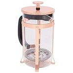 Bronze Tone 1 Liter Large Glass and Stainless Steel French Press Coffee and Loose Leaf Tea Maker