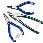 PILERMAN Silk Thread Jewellery Making Pliers Combo Long Nose, Round Nose and Side Cutter Pliers - Pack of 3 Pieces (JK-3 MSF-Blue)