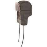 Stetson Old Cotton Aviator Hat Women/Men - chapka lapeer with ear flaps, lining, chin strap, strap Autumn-Winter - S (54-55 cm) brown