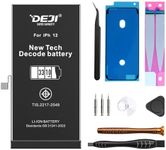 Deji for iPhone 12/12 Pro Battery Replacement, 3310mAh High Capacity Rechargeable Diagnostic Battery for iPhone 12/12Pro with Full Tool Kit, No Pop-up/Unknown Part