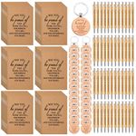 Kosiz 50 Sets Employee Appreciation Gift Bulk Inspirational Notebooks Pocket Notepad Retractable Bamboo Pens Motivational Keychain Thank You Gift for Coworker Staff Volunteer Thanksgiving Christmas